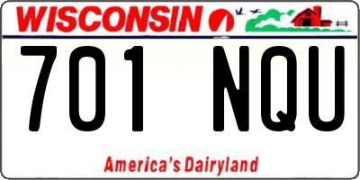 WI license plate 701NQU