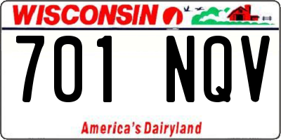 WI license plate 701NQV
