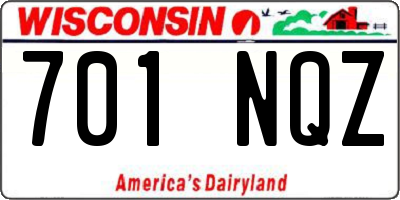 WI license plate 701NQZ