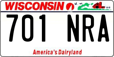 WI license plate 701NRA