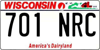 WI license plate 701NRC