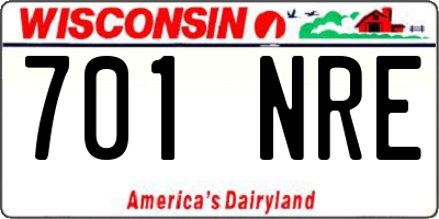 WI license plate 701NRE