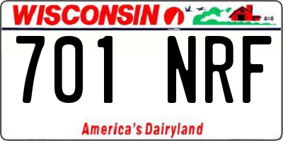 WI license plate 701NRF