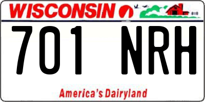WI license plate 701NRH