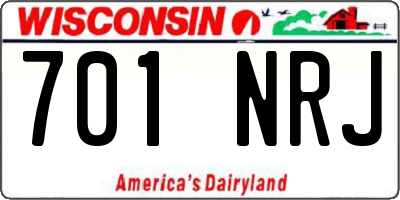 WI license plate 701NRJ