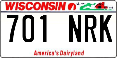 WI license plate 701NRK