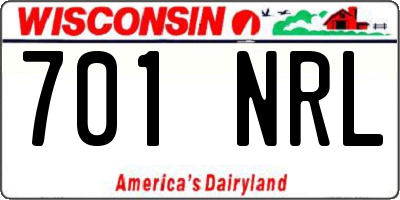 WI license plate 701NRL