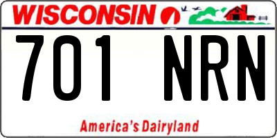 WI license plate 701NRN
