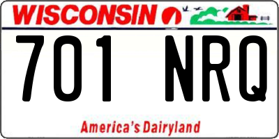 WI license plate 701NRQ