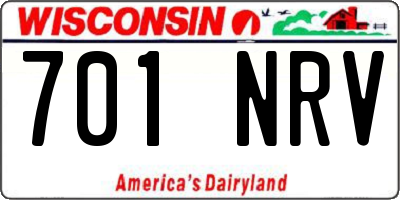 WI license plate 701NRV