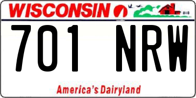 WI license plate 701NRW
