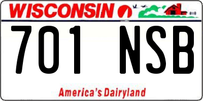 WI license plate 701NSB