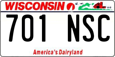 WI license plate 701NSC