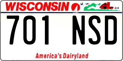 WI license plate 701NSD