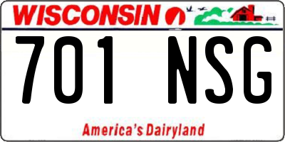 WI license plate 701NSG