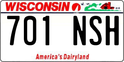 WI license plate 701NSH