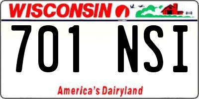 WI license plate 701NSI