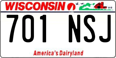 WI license plate 701NSJ
