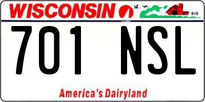 WI license plate 701NSL