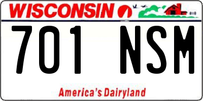 WI license plate 701NSM