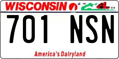 WI license plate 701NSN