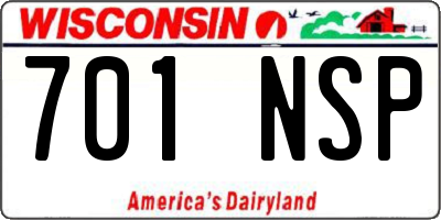 WI license plate 701NSP