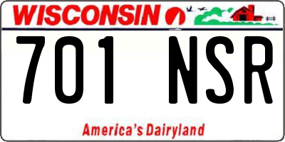 WI license plate 701NSR