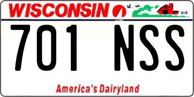 WI license plate 701NSS
