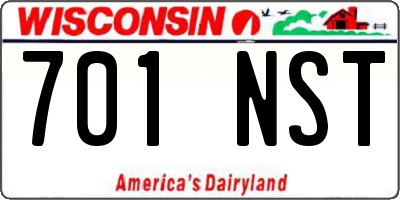 WI license plate 701NST
