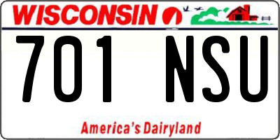 WI license plate 701NSU