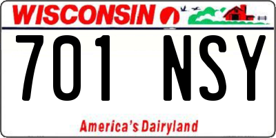 WI license plate 701NSY