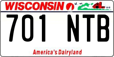 WI license plate 701NTB
