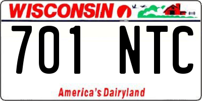 WI license plate 701NTC
