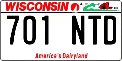 WI license plate 701NTD