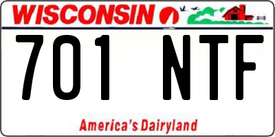 WI license plate 701NTF