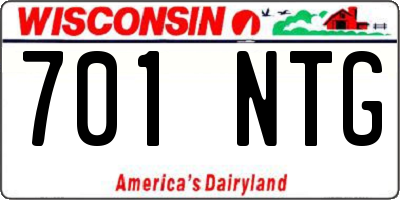 WI license plate 701NTG