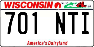 WI license plate 701NTI