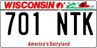 WI license plate 701NTK