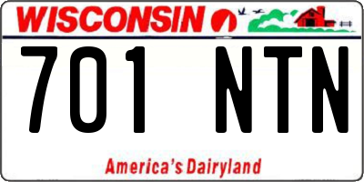 WI license plate 701NTN