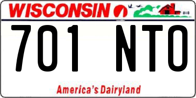 WI license plate 701NTO