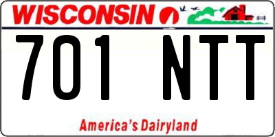 WI license plate 701NTT