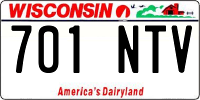 WI license plate 701NTV