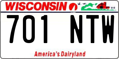 WI license plate 701NTW