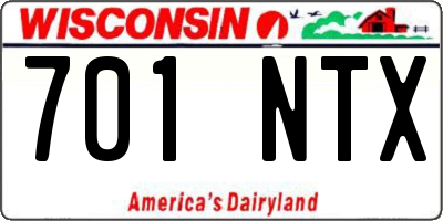 WI license plate 701NTX