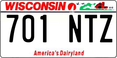 WI license plate 701NTZ