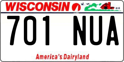 WI license plate 701NUA