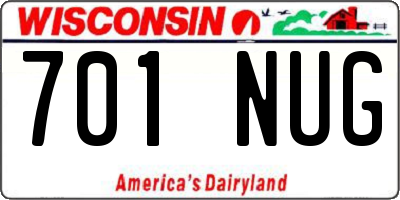 WI license plate 701NUG