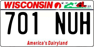 WI license plate 701NUH