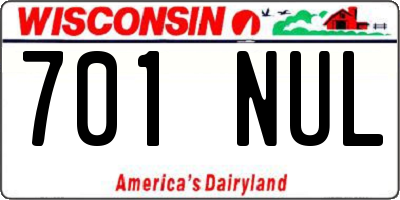 WI license plate 701NUL