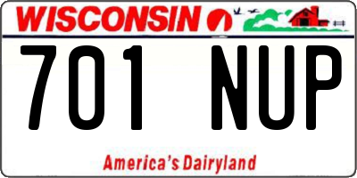 WI license plate 701NUP